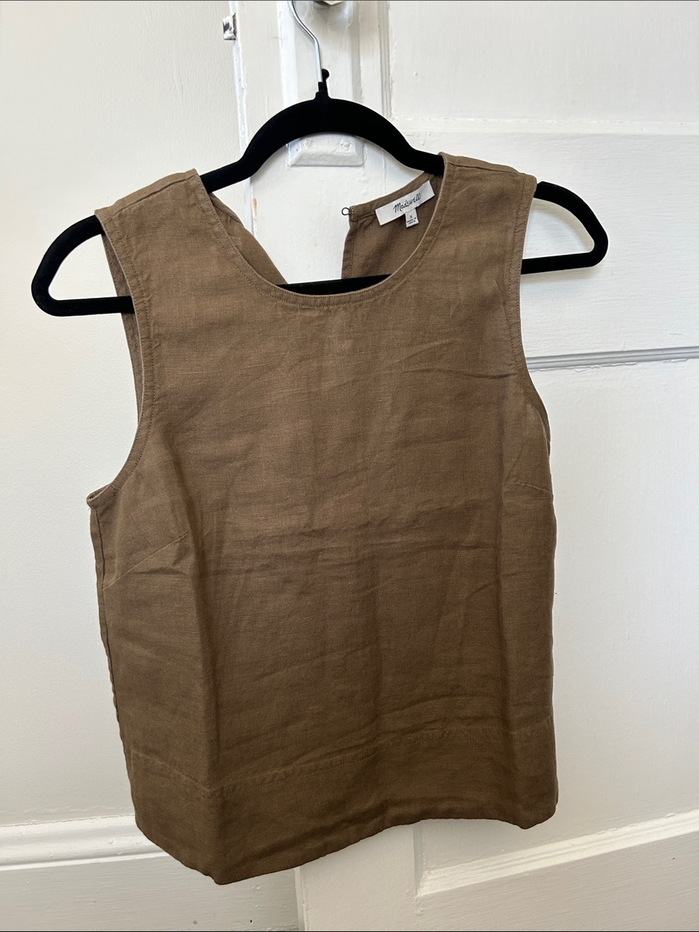 Madewell Sleeveless Scoop Neck Tank in Warm Brown